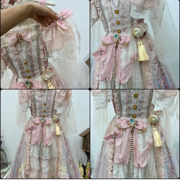 ✨Rare Find ✨Sweet Lolita Pink Lace Dress - Picture 10 of 14